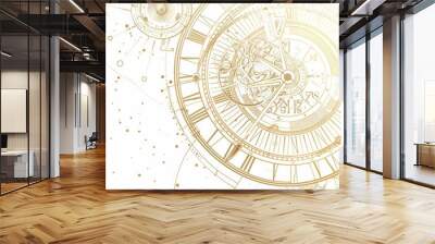 Golden color Numerology-focused concept banner Wall mural