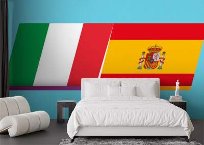 Football icon of Italy versus Spain in Football Competition. Wall mural