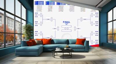 Football results table of European Football tournament 2024. Soccer tournament match schedule 2024. Wall mural