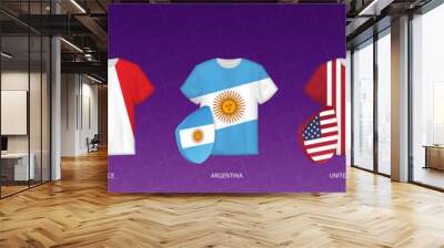 Rugby Jerseys with flag of pool C. Wall mural