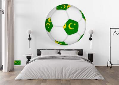 Soccer ball with the Cocos Islands flag, football sport equipment. Wall mural