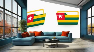 Togo flag on two type of folder icon. Wall mural