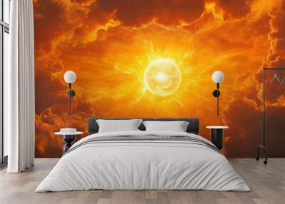 Fiery Sunset Sky Wall mural