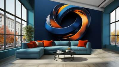 Intertwined Metal Rings Wall mural