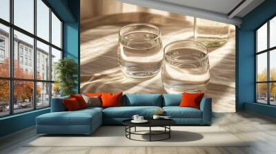 Two Glasses of Water in the Sunlight Wall mural