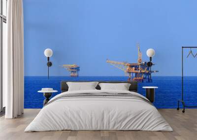 Two Offshore Production Platforms For Oil and Gas Production Wall mural