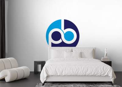 P & B Letters joint logo design vector template - Vector Wall mural