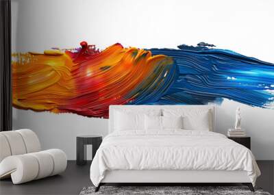 paint brush stroke texture isolated on white colorful Wall mural