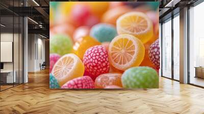 Sweet Delights. Colorful and appetizing candy assortment concept Wall mural