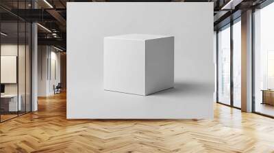 White Cardboard Box on a Gray Background Wall mural