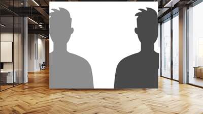 Male avatar profile set. Silhouette of a male face. Vector illustration isolated on white background.
 Wall mural