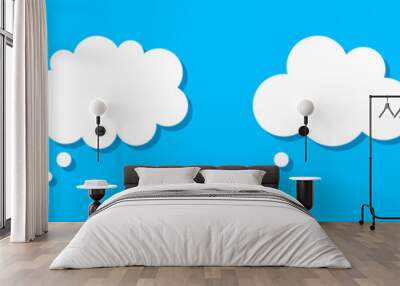 Thought bubbles. Think. Empty thought cloud. Vector illustration Wall mural