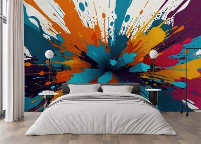 backgroundabstract splash water fresh funny party generate ai  Wall mural