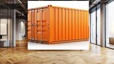 Orange Shipping Container, 3D Render, Isolated, Cargo, Logistics , container , shipping Wall mural