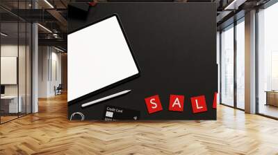 Online shopping sale promotion banner for special holiday, digital tablet mockup Wall mural