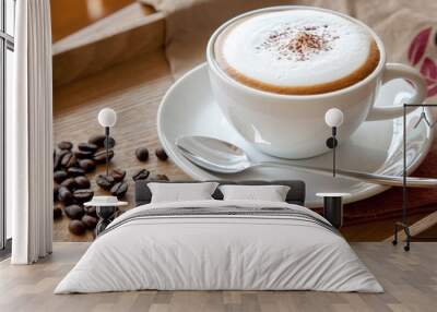 Coffee cup of cappuccino Wall mural