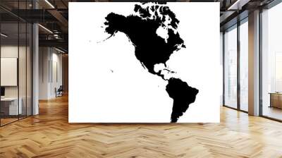 america black map on white background vector Wall mural