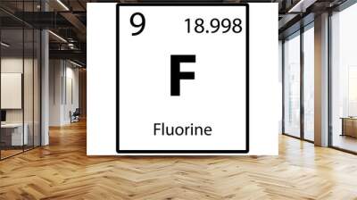 Fluorine periodic table element icon on white background vector Wall mural