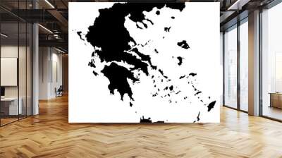 Greece black map on white background vector Wall mural