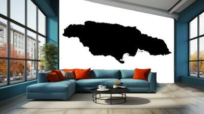 jamaica black map on white background vector Wall mural