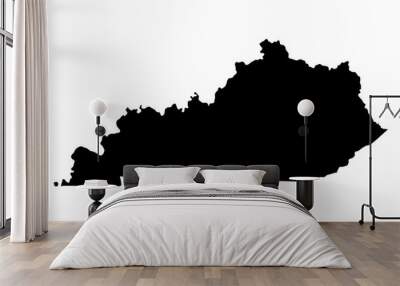 Kentucky black map on white background vector Wall mural