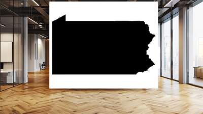 Pennsylvania black map on white background vector Wall mural