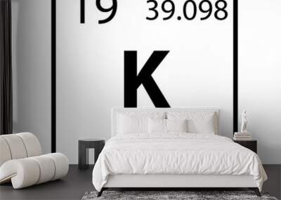 Potassium periodic table element color icon on white background vector Wall mural