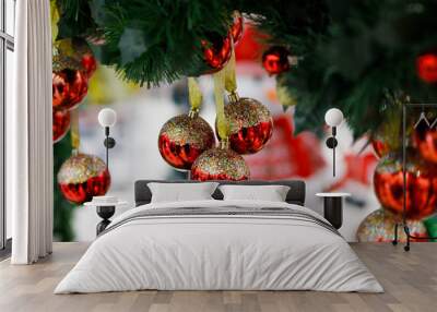 Christmas decoration on abstract background Wall mural