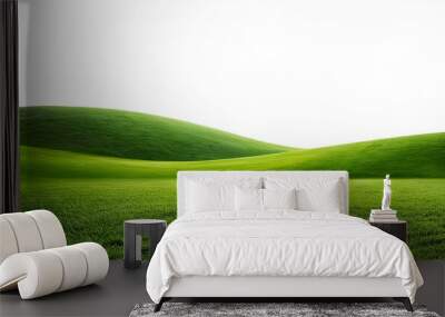 green grass landscape isolated on white background Wall mural