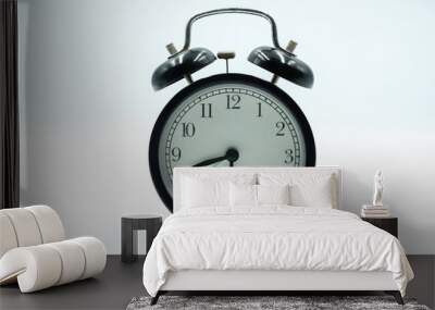 The Old Classic Alarm Clock Isolated on White Background Wall mural