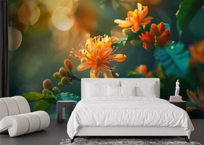 coffee flower blooming on tree Wall mural