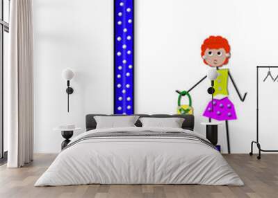 Alphabet Diva Doll L Wall mural