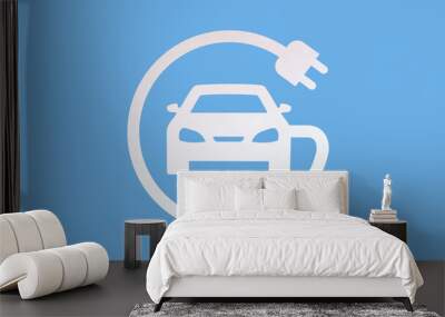 urban photography of point for electric car charge mobility station Wall mural