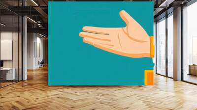 Politician Making Public Pledge with Outstretched Hand Wall mural