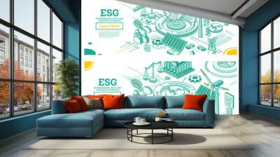 ESG Concept of Environmental, Social and Governance. Globe Model of the Earth. Wall mural