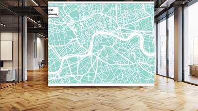 London England City Map in Retro Style. Outline Map. Wall mural