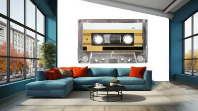 Real vintage audio tape cassette isolated Wall mural