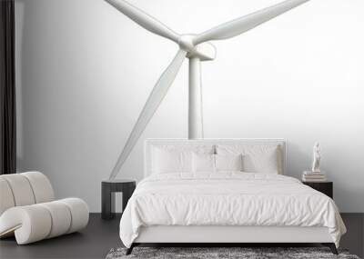 A modern wind turbine standing tall, symbolizing renewable energy and sustainability in the clean power movement. transparent background Wall mural