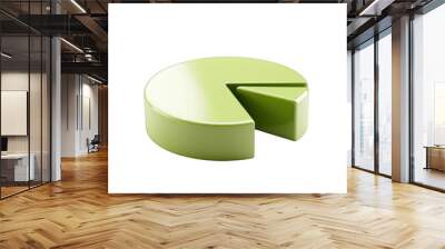 A vibrant green pie chart representing data distribution and analysis in a modern and sleek design. transparent background Wall mural