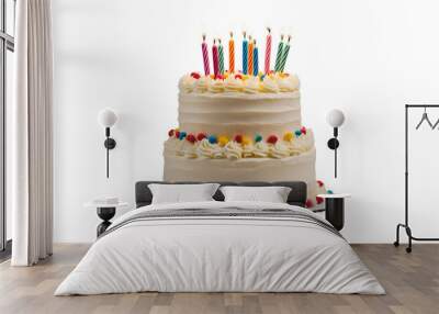 Two-layer birthday cake isolated transparent background image Wall mural