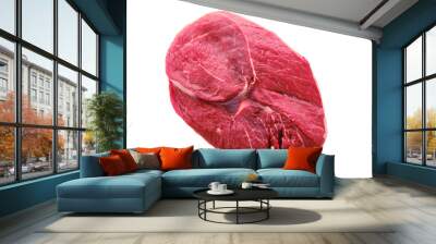 Raw fresh beef top round roast isolated on white background Wall mural