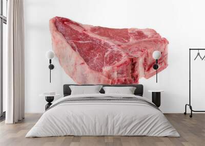 Raw porterhouse steak, premium beef meat isolated on white Wall mural