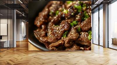 Mouthwatering Close-Up of Authentic Korean Beef Bulgogi Dish Wall mural