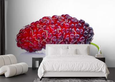 fresh mulberry isolated on white background Wall mural