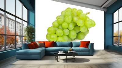 green grape isolated on white background Wall mural