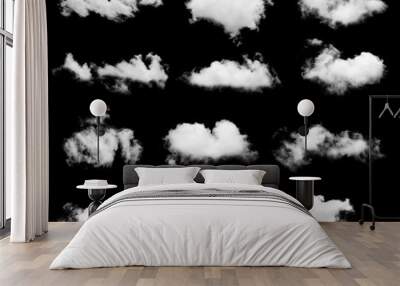 single white cloud isolated on black background Wall mural