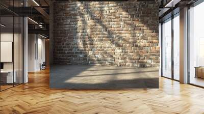 A brick wall with a window in the middle Wall mural