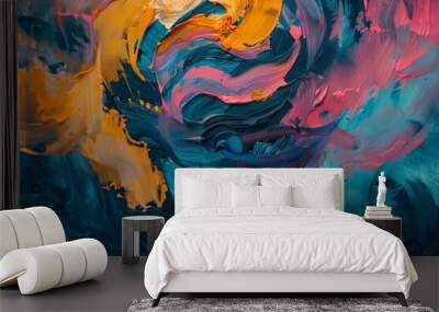 abstract wallpaper version of depression and anxiety in vibrant colors Wall mural