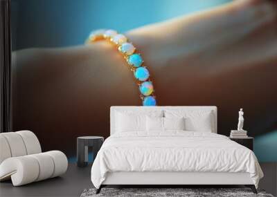 Elegant Bracelet with Colorful Opal Stones Wall mural