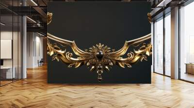 Elegant Golden Necklace with Intricate Designs Wall mural